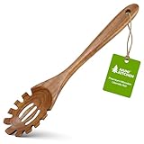 AIUHI Cucchiaio in legno con denti, cucchiaio per spaghetti in legno, forchetta per spaghetti in teak