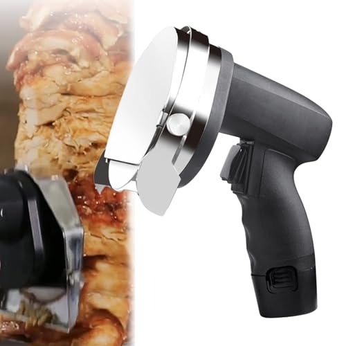 Cortadora Eléctrica de Carne para Kebab, Cuchillo Eléctrico para Kebab con Mango Antideslizante y Cuchillas de Acero Inoxidable, Grosor de Corte Ajustable, para Kebabs y Cocinas de Hoteles