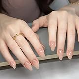 BHIDENAW ネイルチップ ショート 24枚入 人気 和風 かわいい シンプル おしゃれ 成人式 結婚式 パーティー 日常生活に使用できます 花嫁ネイル 光沢 つけ爪 両面テープ ウッドスティック (一目惚れ 99, M)