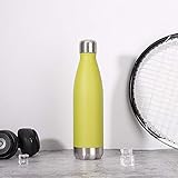 Tecnología de aislamiento de doble pared: botella de agua portátil de acero inoxidable con diseño de pared de doble aislamiento, moderna y funcional; mantiene el líquido frío hasta 24 horas, caliente hasta 12 horas. Una opción de botella funcional para el invierno y el verano.