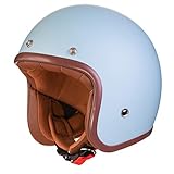 FEATURES: Der Vintage-Helm verfügt über eine abnehmbare Sonnenblende und auf der Rückseite über eine Befestigung für eine Flieger-Brille oder Motorrad-Brille. Dadurch ist der Sturz-Helm vielseitig einzusetzen.