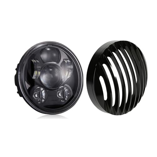 Phare LED couvercle gril moto 5.75 pouces look bobber noir pour Sportster 883