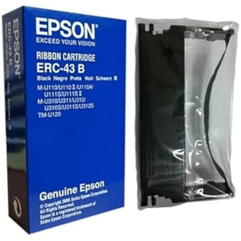 Epson ERC-43B INK RIBBON BLACK RIBB M-U110/310/20 TM-H2000 Point of Sale Hardware