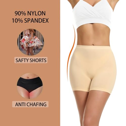 Image of LALESTE Anti Chafing Slip Shorts for Women Under Dress Smooth Seamless Boxer Briefs Long Leg Boyshorts Underwear