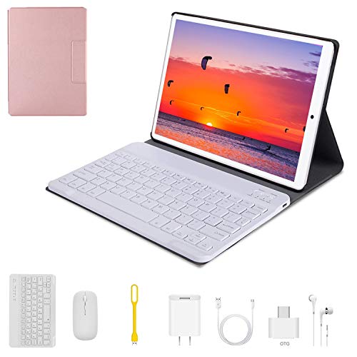 Tablet 10 Pulgadas 4G WiFi Android 9.0 Tablets 4+64GB/Expandido 128G 8 5MP Dual Cámara 4G Dual SIM Batería 8000mAh 4G Type-C Tablet con Mouse y Teclado