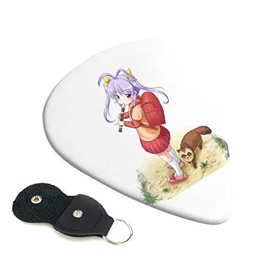 6枚セット ギターピック のんのんびより スタイリッシュ 3種厚さ0.46/0.71/0.96mm 6弦アコースティックギター、エレクトリックギター、ベース、バンジョー、マンドリン 6つのギターピックに適しています おにぎり型紛失防止 ギターアクセサリ A