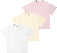 MIDMX Heavyweight 230g Cotton Unisex T-Shirts - Loose Fit Crewneck Short Sleeve Tees for Men Women
