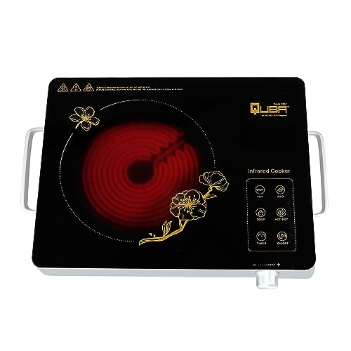 Image of Quba Infrared Induction Cooktop with timer function 2200w With Cooking Grill Radiant Cooktop (Black, Touch Panel)