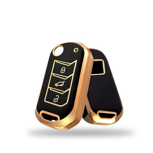 Image of SIAGO TPU Key Cover Compatible with Mahindra Scorpio 2019+| Bolero 2020+ XUV 300 | Marazzo | XUV 700 | XUV 400 ev | Bolero | Thar 2020+ 3 Button Flip Key (Black Pack of 1)