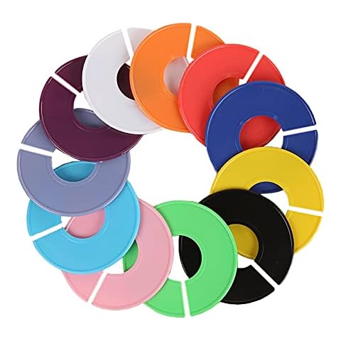 HugeDE 20 Pcs Clothing Rack Size Dividers Round Closet Hangers Size Dividers Hanging Ring for Home, Multicolor Cover