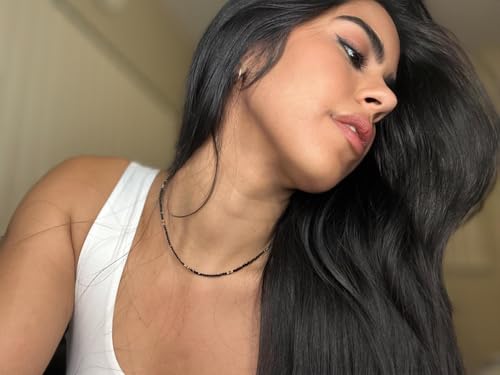 Gemstone Beaded Choker Spinel Lapis Lazuli Amethyst Turquoise 14" Necklace for Women Gold Stainless Steel Handmade Strand Boho Jewelry3