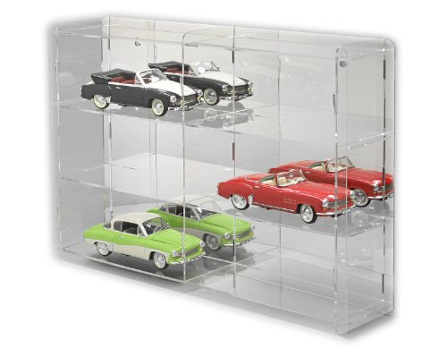 Sora.de Modellauto-Vitrine 1:18 - Transparent - Acryl - 64 x 15,5 cm - Wandmontage