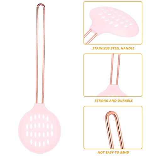 Hemoton Colher de nylon com alça de aço inoxidável, resistente ao calor, antiaderente, cozinha, serv