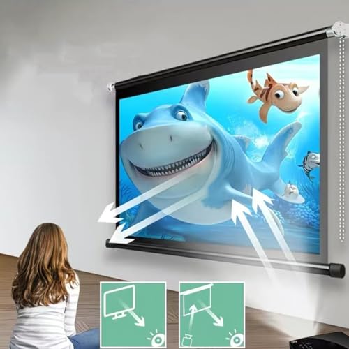 Pantalla de proyección manual 50" 4:3 para cine en casa miniatura 4
