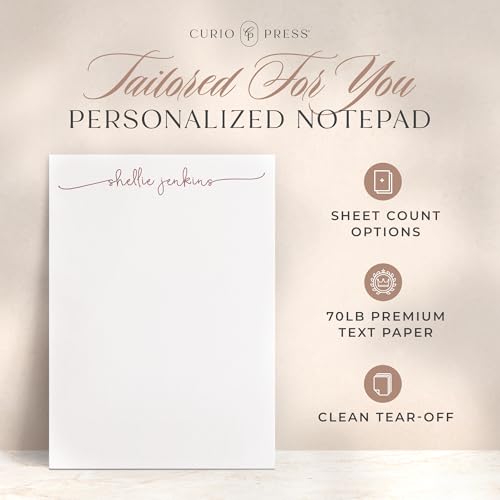 personalized stationery notepads for women notepads with name in all lowercase custom notepad lined unlined cute notepads to do list notepad memo pad personalized notepads with name - swash script pad