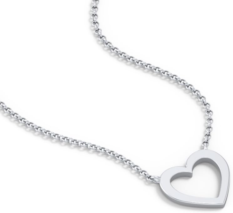 TSD Celia Sterling Silver Heart Pendant Necklace, 16" Silver Chain, Elegant and Timeless Design - Image 3