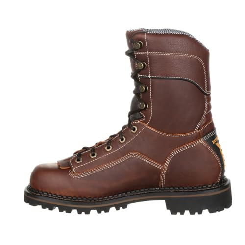 Georgia Boot AMP LT Logger Composite Toe Low Heel Waterproof Work Boot, Brown, Size 13(W) by Georgia Boot - Used condition - Image 7