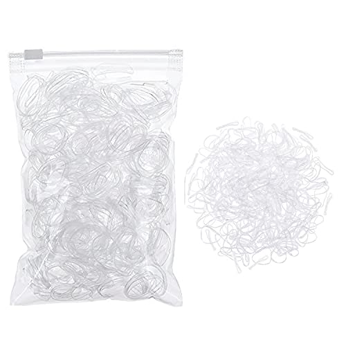 SunTop 2500 Piezas Banda de Goma Bandas Elásticas Banda de Goma Para El Pelo Transparentes Goma de Pelo Coletero para Niños, Peinado de Boda, Dreadlocks Pequeños y Más Dreadlocks pequeños