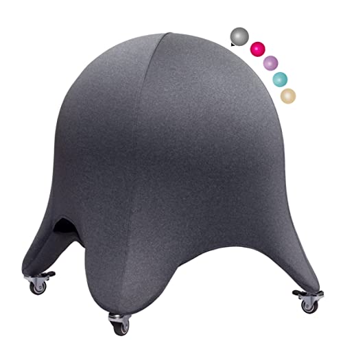 ENOVI インフィニットヒトデボールチェア キャスター付きヨガボールチェア エクササイズボールチェア 人間工学に基づくデザイン ホームオフィスデスク用 バランスボールチェア 標準サイズ ディープスペースグレー