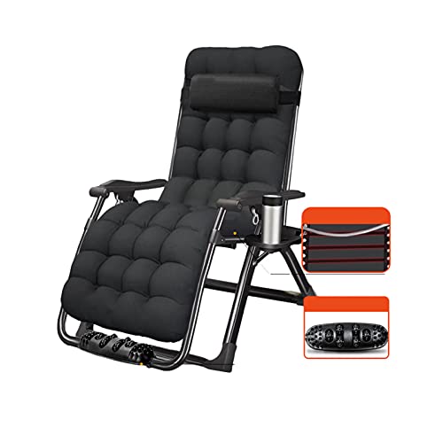 Chaise longue avec coussin en coton perlé épais et dossier inclinable multiposition