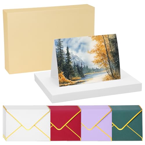 Postales de acuarela 100% algodón PATIKIL de 300 GSM con sobres multicolor para arte