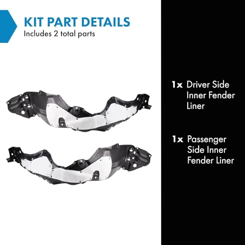 Image of TRQ Inner Fender Liner Set Compatible with 2015-2017 Toyota Prius C TO1248212 TO1249212