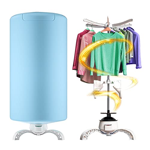 Electric Washing Airer Drying Rack, 900W Heating Clothes Dryer, 360° Heated Drying Airer, Timer Function with Digital Display, 360° Three-Dimensional Cycle Warm Air, Large Capacity 15kg, Blue/Pink (C
