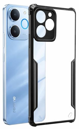 Image of SPAZY CASE Realme P4 Lite 4G Back Cover | Transparent Crystal Clear Hard PC Back Case with TPU Bumper, Drop Protection Case Cover for Realme P4 Lite 4G