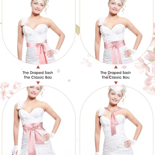 Lusofie Sash Belts for Women 2.95'' Wide Satin Belt for Dress Ribbon Belts for Special Occasions3