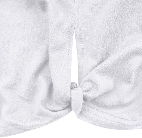 Women's Sleeveless Workout Vest Tops - Solid Tank Top with Side Hollowed Out, Breathable Round Neck Fitness Shirts White — view 3