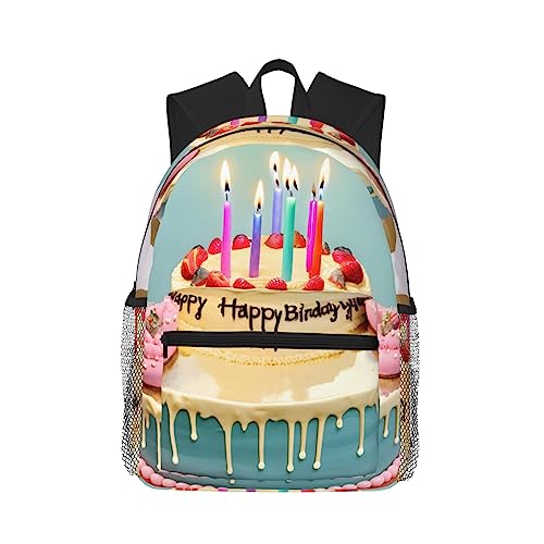 Sac à dos Happy Birthday Big Cake anti fatigue léger avec poches université