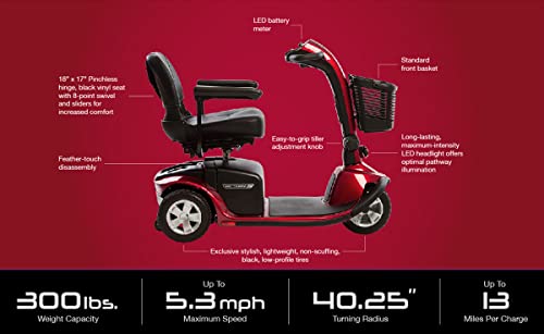 Pride Victory 9 3-Wheel Mobility Scooter with Extended Warr