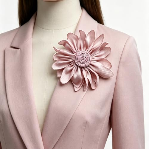 Image of Dainty Satin Fabric Flower Brooches Pin Burnt Edge Black Daisy Brooch Pin Elegant Lapel Pins Christmas Brooches Pin Dress Skirt Scarf Hat Pins Accessories Wedding Party Gift 4IN