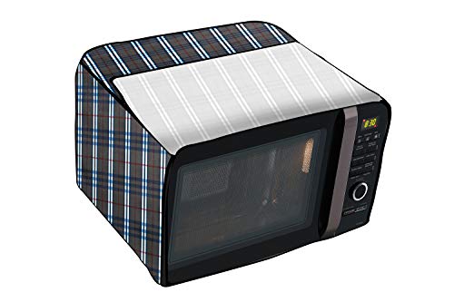 Image of Stylista Microwave Oven Cover for LG 28 L Convection MC2886BRUM Checkered Pattern Grey