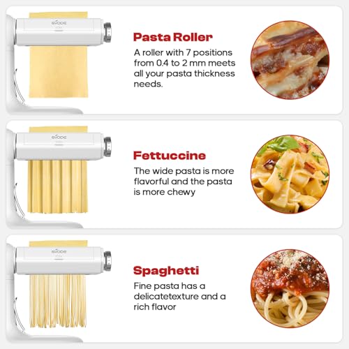 GVODE Manual Pasta Maker Machine,3-in-1 Pasta Maker with 7 Adjustable Thickness Settings,Noodle Maker,Manual Pasta Maker for Pasta Roller,Spaghetti Cutter,Fettuccine Cutter