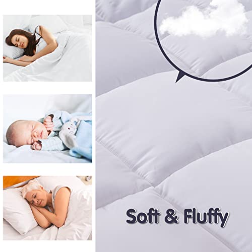 Eastartist Mattress Topper King Size Pillow Top,Extra Thick 3 Inch Mattress Bed Protector For Back Pain With 1.33+3D Down Alternative Fill,78X80 Inches(White,King) #TOP6