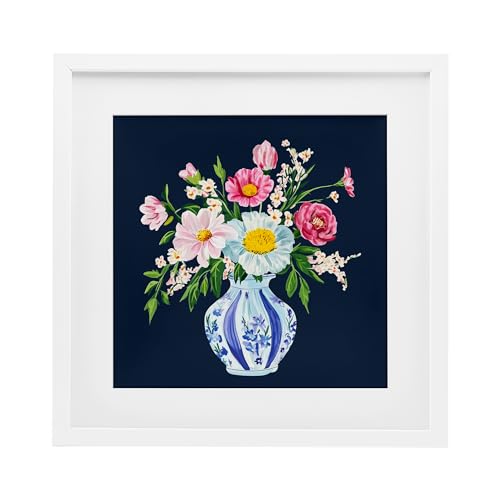 Affiche Yen Stupell encadrée blanc sous verre pour décoration de bureau zen