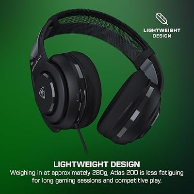 Turtle Beach Atlas 200 Wired Multiplatform Gaming Headset for Xbox, PlayStation, PC w/ 3.5mm Wired Connection - 50mm Nanoclear Drivers, Flip-to-Mute Mic, Memory Foam Cushions - Black