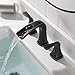 PARLOS Waterfall Widespread Two-Handle Bathroom Faucet with Metal Pop Up Drain & Supply Lines, Oil Rubbed Bronze, Doris 14071