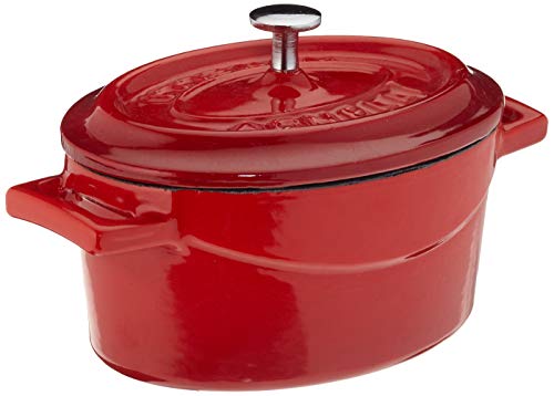Pentole Agnelli Coghsop12612r - Casseruola Ovale In Ghisa Con 2 Maniglie, Rosso, 12 x 9 Cm, 1 Pezzo