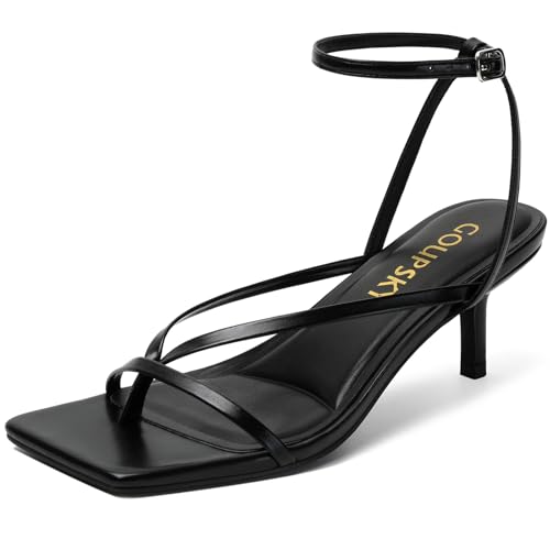 Image of Kitten Heels for Women Round Open Toe Sandals Flip Flop Heels Summer Low Heeled Thong Sandals