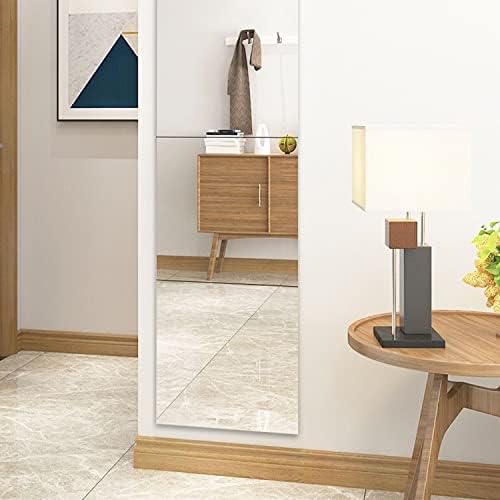 DRERIO Self Adhesive Acrylic Mirror HD Non Glass Sticky Mirror Large Plastic Frameless Mirror 3mm Thickened Acrylic Mirror Tiles Unbreakable Mirror Square Wall Adhesive Mirror for Home,Decor
