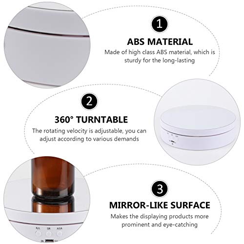 NUOBESTY Expositor de Mesa Giratória Giratória Elétrica Motorizada Placa de Exposição Giratória Alim