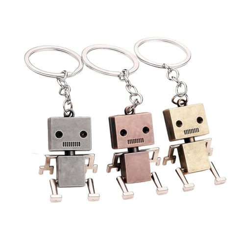 xuanhang 3 Pack Set 3D Robot Keychain for Women Men,Funny
