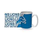 Rico Industries NFL Football Detroit Lions 15 oz White Ceramic Coffee Mug