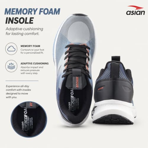 Image of ASIAN Hypercushion-09 Men's Running Shoes with Max Cushion Sole, Lace-Up Support, Lightweight Design for Running & Training