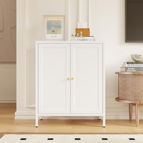 Metal Accent Storage Cabinet for Bedroom, Living Room,Bedside, Office Room,Kitchen-Bathroom