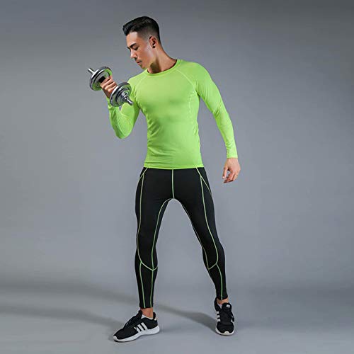 ZYTB Winter Thermal Underwear Ladies Long Shirt Sportswear Compression Quick Drying Tight Thermal Underwear S 2Xl,2 green - suit,M