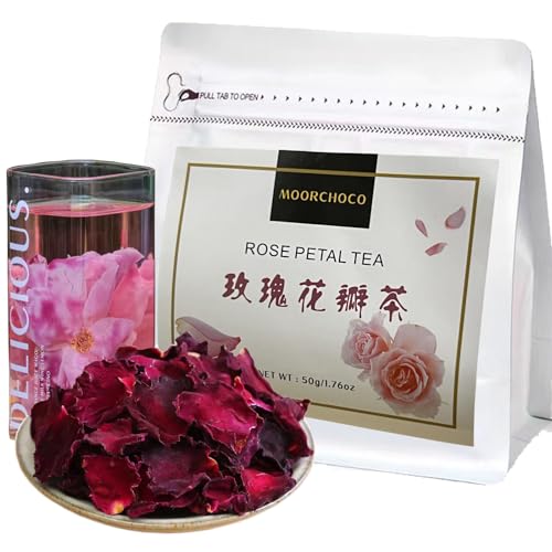 Dried Rose Petals - 1.76oz/50g - Edible Flowers Real Rose Petals - Non-GMO - Caffeine-free - Use in Tea, Baking, Crafting