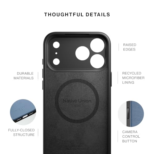 Image of Native Union Active Case - MagSafe Compatible with Built-in Magnets - 10ft / 3m Drop Protection - Rugged Yet Slim Design - Recycled Materials - Camera Control Button for iPhone 18 Pro Max (Navy)